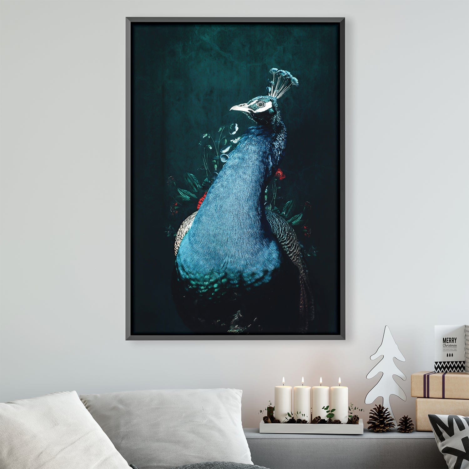 Peacock 2 Canvas Art 30 x 45cm / Unframed Canvas Print Clock Canvas