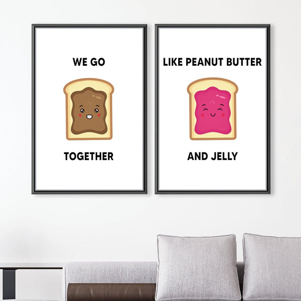 Peanut Butter and Jelly Canvas Art Clock Canvas