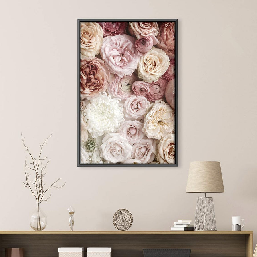 Peonies Canvas Art Clock Canvas