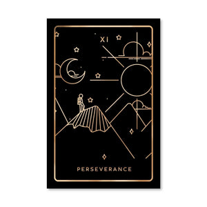 Perseverance Tarot Card Canvas Art Clock Canvas