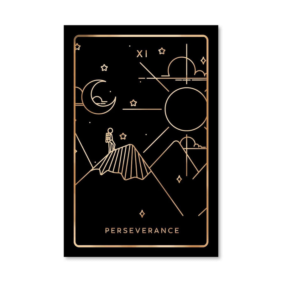 Perseverance Tarot Card Canvas Art Clock Canvas