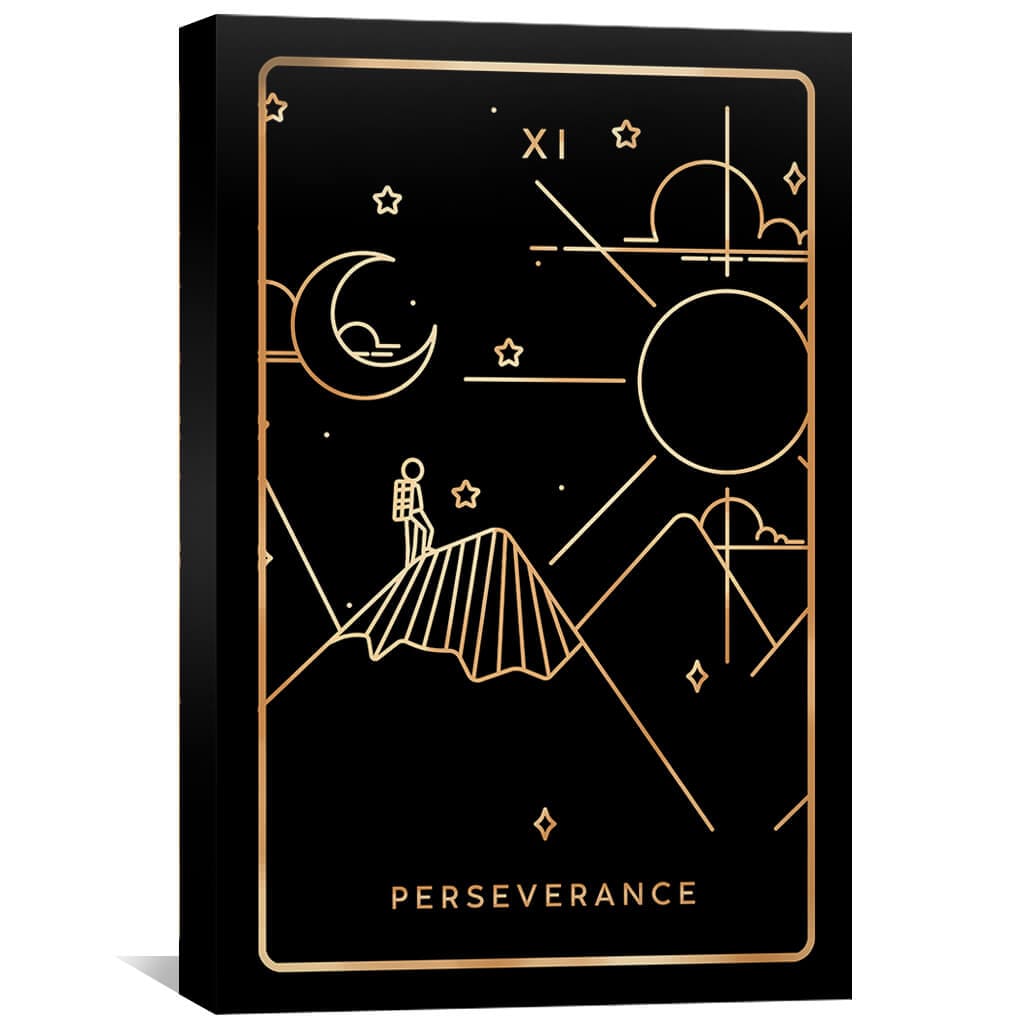 Perseverance Tarot Card Canvas Art 30 x 45cm / Unframed Canvas Print Clock Canvas