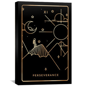 Perseverance Tarot Card Canvas Art 30 x 45cm / Unframed Canvas Print Clock Canvas