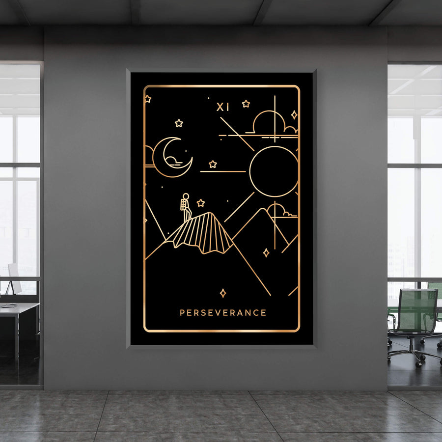 Perseverance Tarot Card Clock Canvas