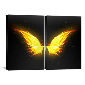 Phoenix Wings Canvas Art Clock Canvas