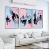 Pink And Grey Abstract Canvas Art Clock Canvas