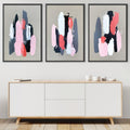 Pink Black And Grey Canvas Art Clock Canvas