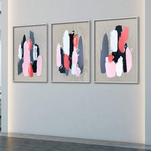 Pink Black And Grey Canvas Art Clock Canvas