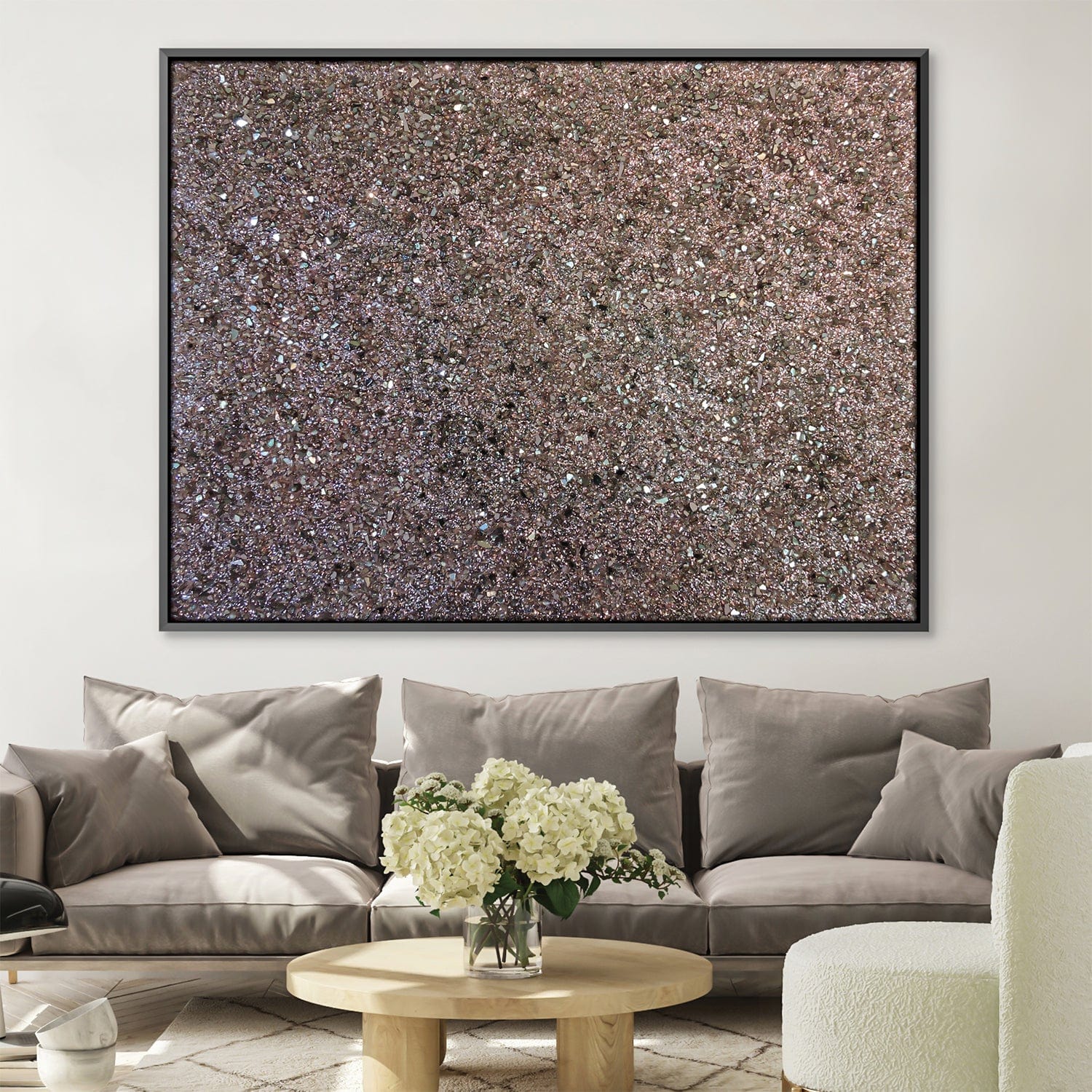 Pink Glam Canvas Art 45 x 30cm / Unframed Canvas Print Clock Canvas