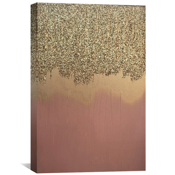 Pink Gold Shimmer Canvas Art Clock Canvas