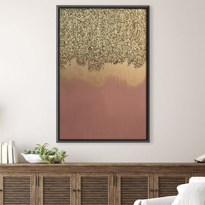 Pink Gold Shimmer Canvas Art 30 x 45cm / Unframed Canvas Print Clock Canvas