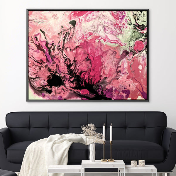 Pink Marble Canvas Art 45 x 30cm / Unframed Canvas Print Clock Canvas