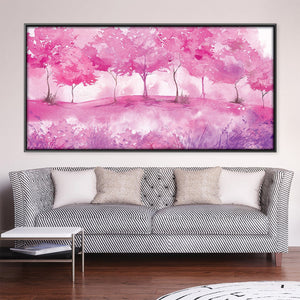 Pink Wilderness Canvas Art 50 x 25cm / Unframed Canvas Print Clock Canvas