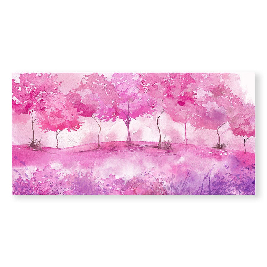 Pink Wilderness Canvas Art Clock Canvas