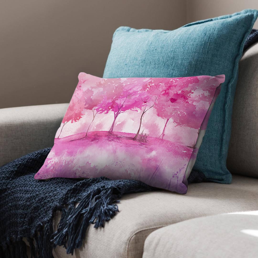 Pink Wilderness Cushion Cushion Cushion Landscape Clock Canvas