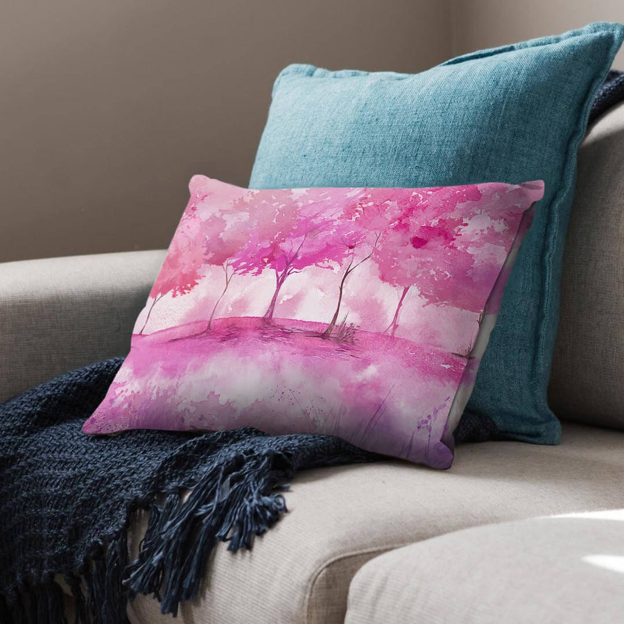 Pink Wilderness Cushion Cushion Cushion Landscape Clock Canvas