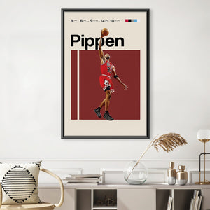 Pippen Stats Canvas Art 30 x 45cm / Unframed Canvas Print Clock Canvas