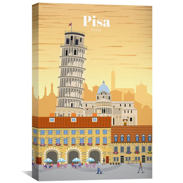 Pisa Canvas - Studio 324 Art 30 x 45cm / Unframed Canvas Print Clock Canvas