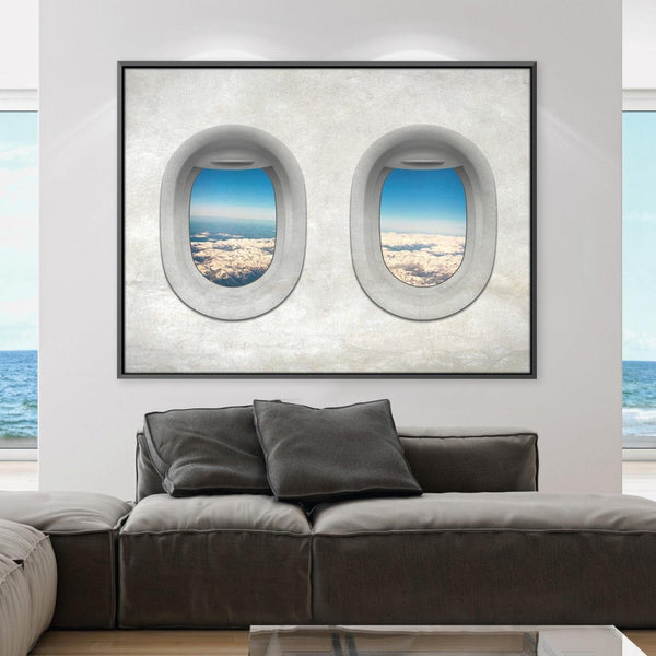 Plane View - Austria Canvas Art Clock Canvas