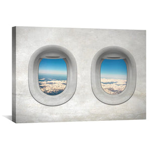 Plane View - Austria Canvas Art 45 x 30cm / Unframed Canvas Print Clock Canvas