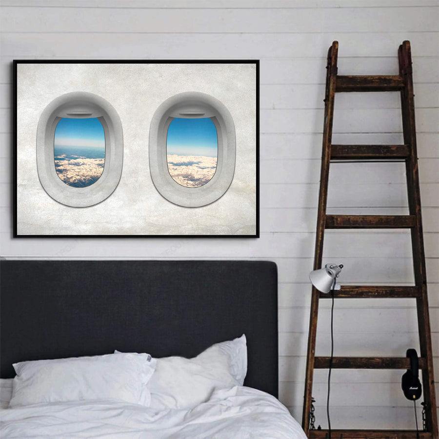 Plane View - Austria Clock Canvas