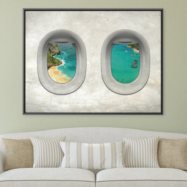 Plane View - Bali Canvas Art Clock Canvas