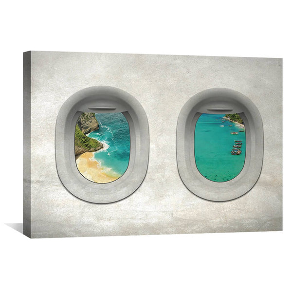 Plane View - Bali Canvas Art 30 x 45cm / Standard Gallery Wrap Clock Canvas