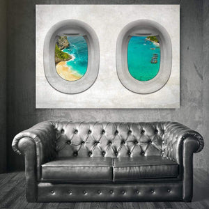 Plane View - Bali Clock Canvas