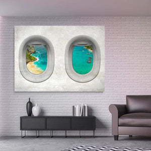 Plane View - Bali Clock Canvas