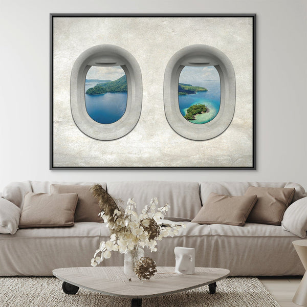 Plane View - Indonesia 2 Canvas Art Clock Canvas