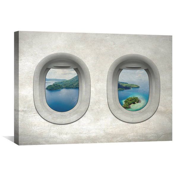 Plane View - Indonesia 2 Canvas Art 30 x 45cm / Standard Gallery Wrap Clock Canvas