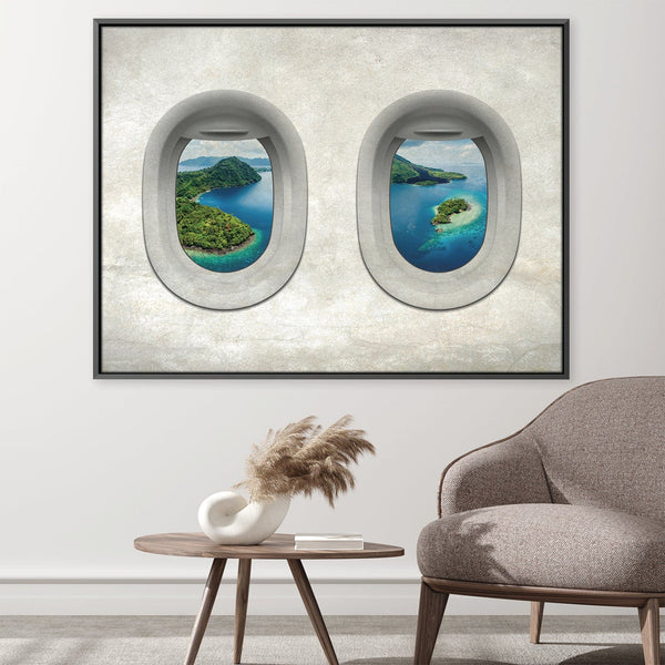 Plane View - Indonesia Canvas Art Clock Canvas