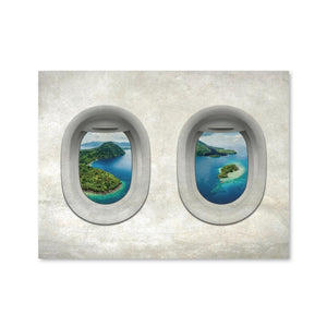 Plane View - Indonesia Canvas Art Clock Canvas