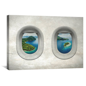 Plane View - Indonesia Canvas Art 30 x 45cm / Standard Gallery Wrap Clock Canvas