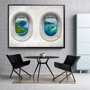 Plane View - Indonesia Clock Canvas