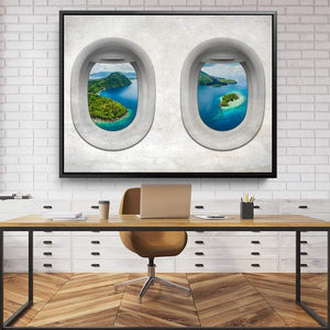 Plane View - Indonesia Clock Canvas