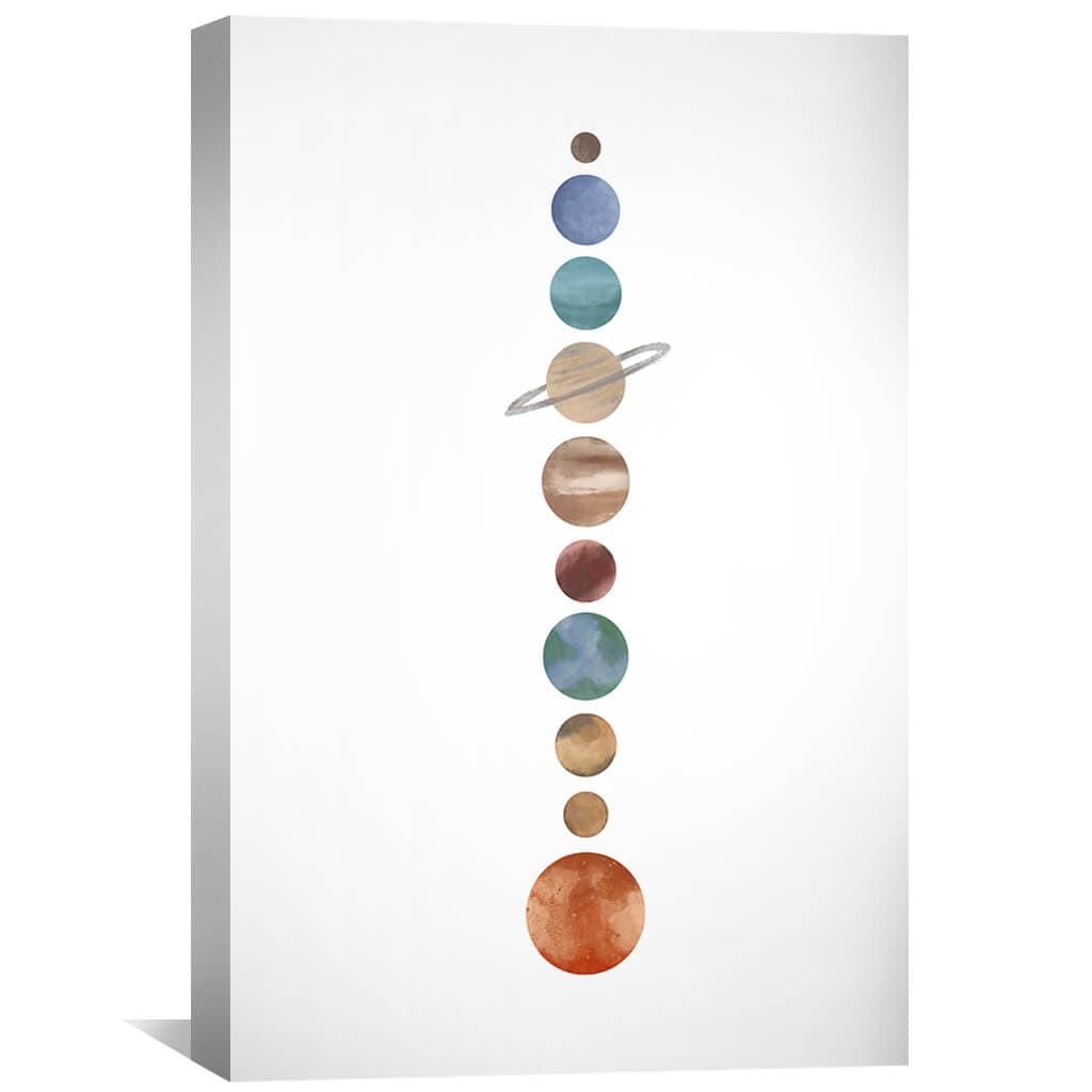 Planetary Line Up Canvas Art Clock Canvas