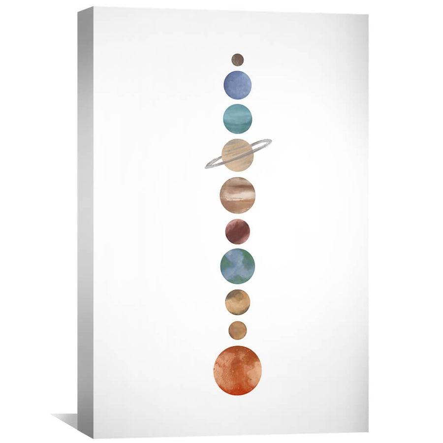 Planetary Line Up Canvas Art Clock Canvas