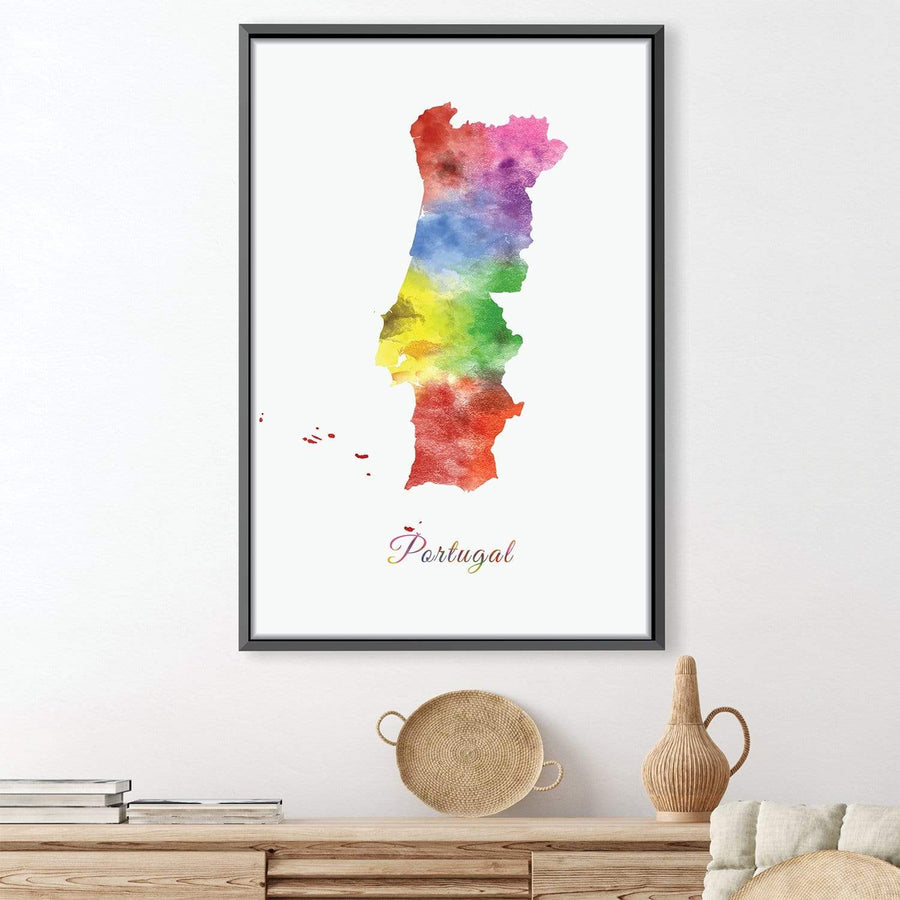 Portugal Rainbow Canvas Art Clock Canvas