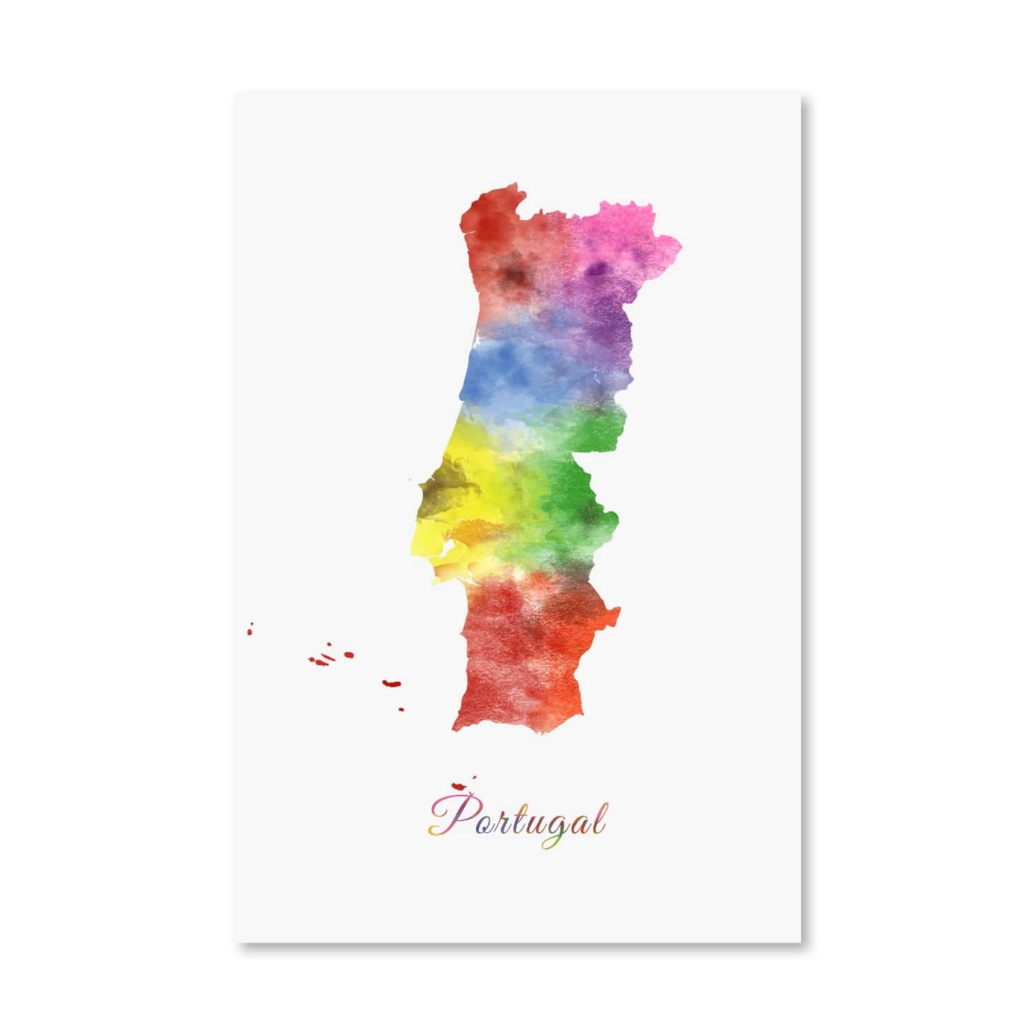 Portugal Rainbow Canvas Art Clock Canvas