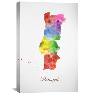 Portugal Rainbow Canvas Art 30 x 45cm / Unframed Canvas Print Clock Canvas