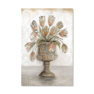 Potted Elegance Oil Painting Oil Clock Canvas