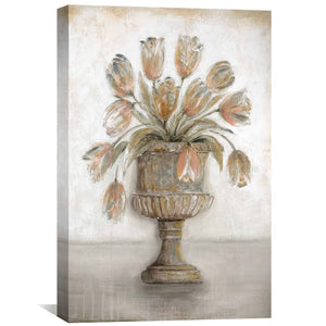 Potted Elegance Oil Painting Oil Clock Canvas