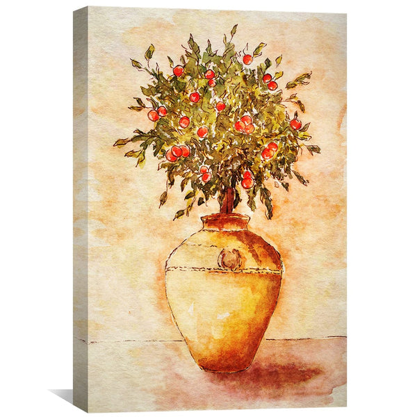 Potted Fruit Tree Canvas Art Clock Canvas