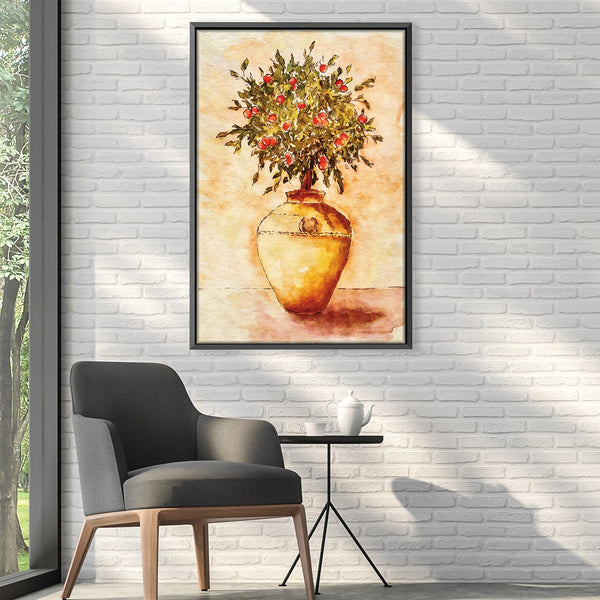 Potted Fruit Tree Canvas Art 30 x 45cm / Unframed Canvas Print Clock Canvas