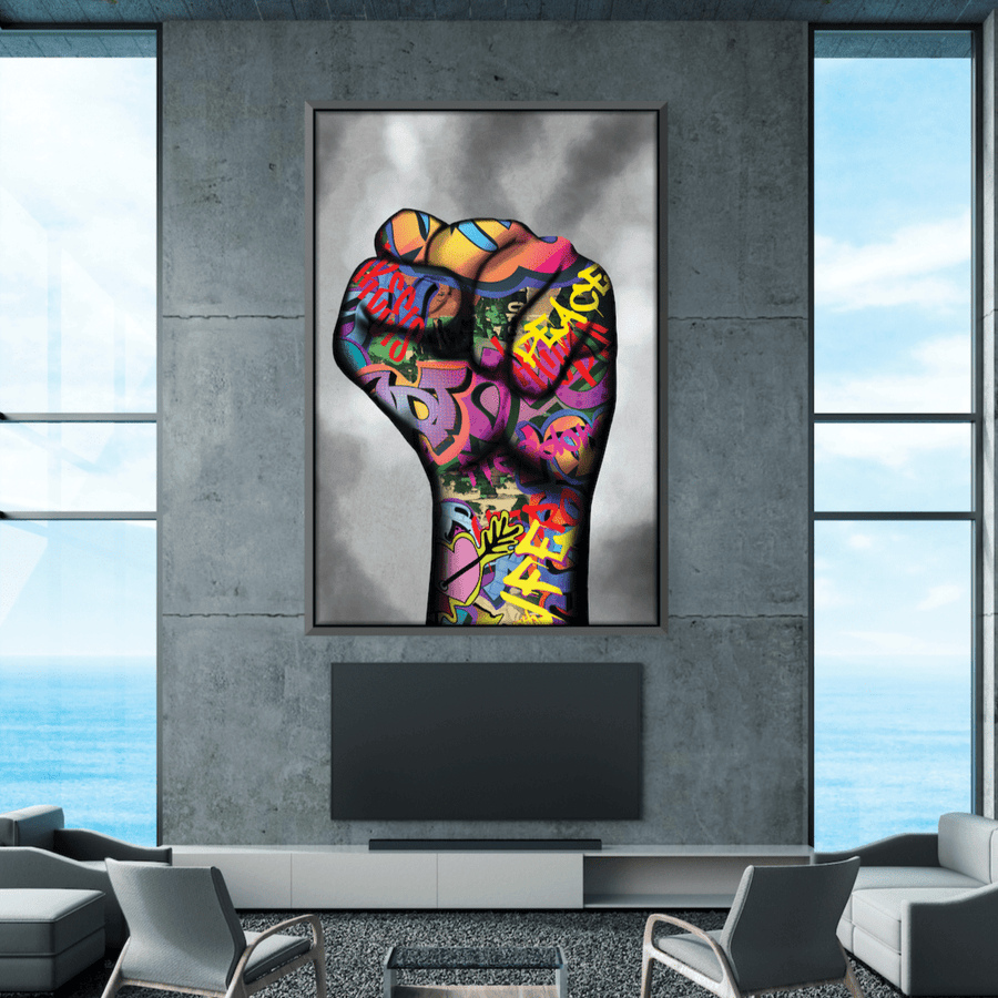 Power Fist Canvas Art Clock Canvas