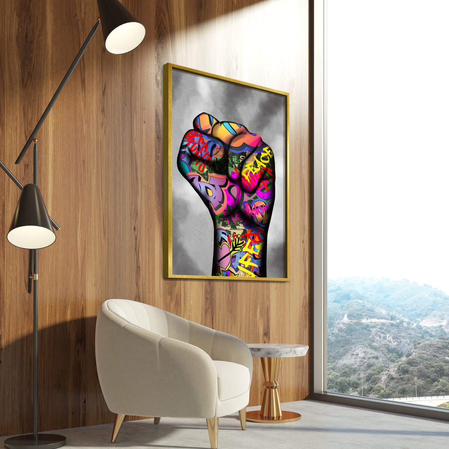Power Fist Canvas Art Clock Canvas