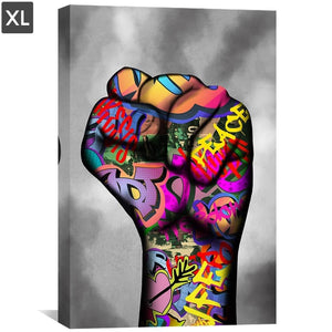 Power Fist Canvas - XL Art Clock Canvas