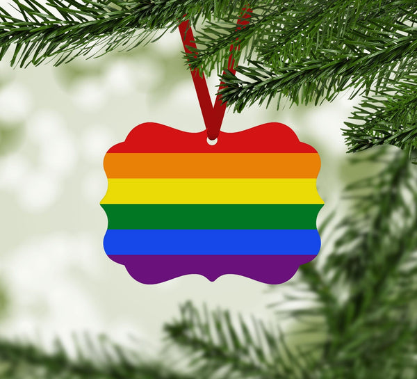 Pride Flag Ornament Christmas Ornament Victorian 10.8 x 8cm Clock Canvas