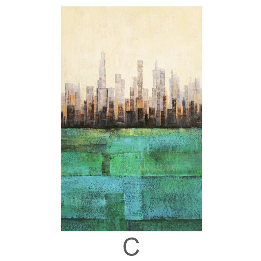 Primary Cities Canvas Art C / 40 x 50cm / Standard Gallery Wrap Clock Canvas